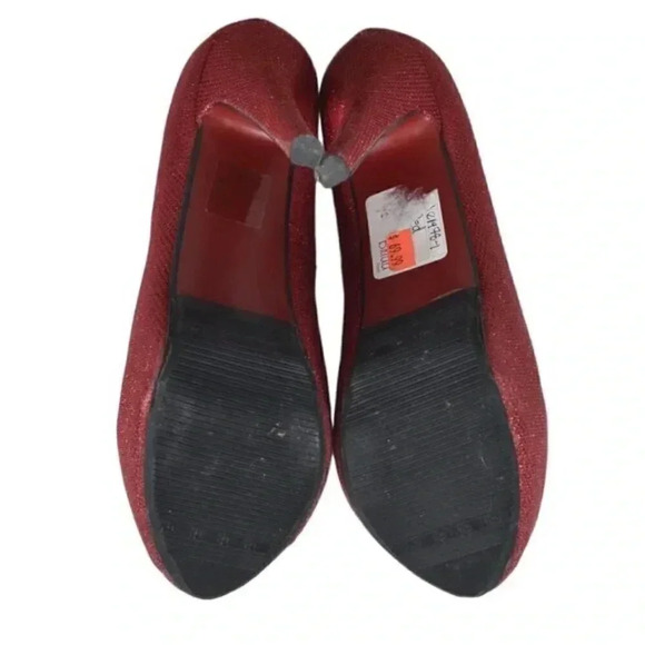 Brida Red Glitter Platform  Heels Stilettos Glitter Closed Toe Size 39 - Picture 10 of 12